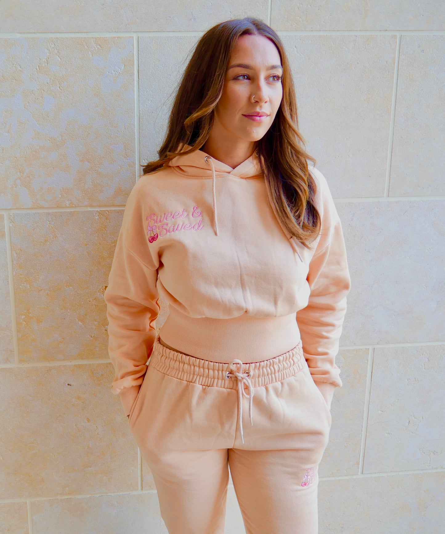 Sweet & Saved - Hoodie & Jogger Set - Peach Nude