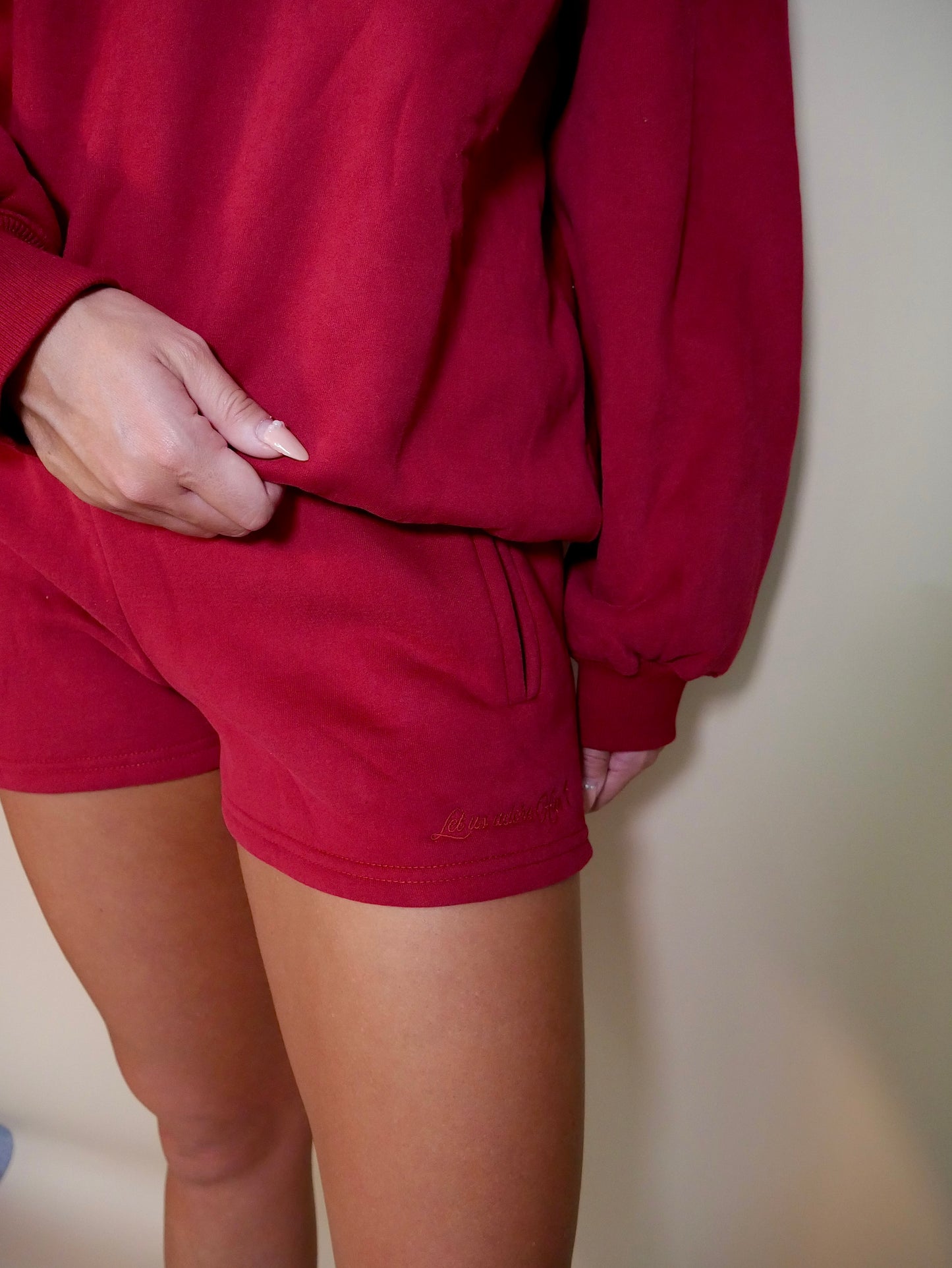 Let Us Adore - Burgundy Shorts