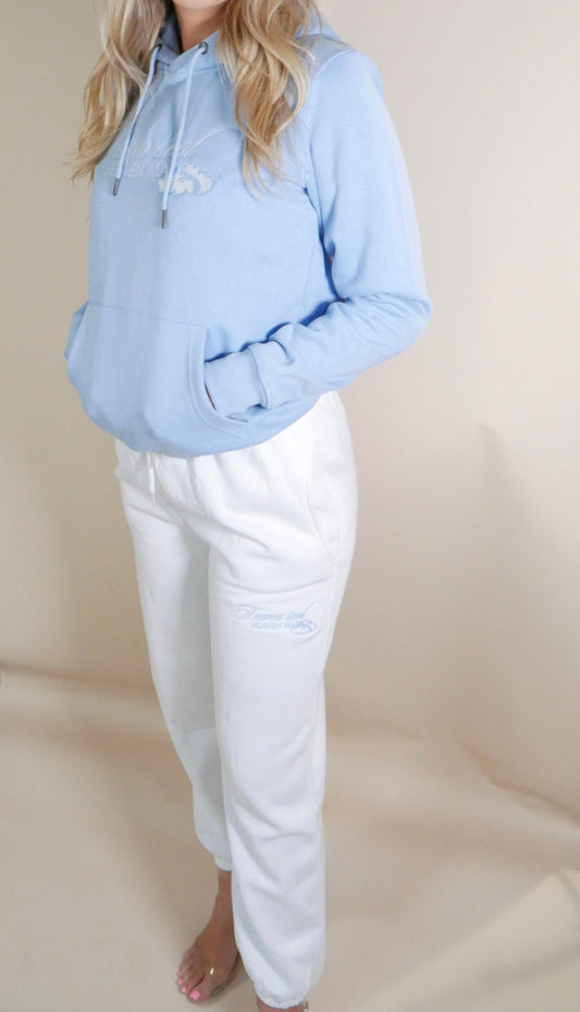 Heaven Made - Hoodie & Joggers Set - Baby Blue & White