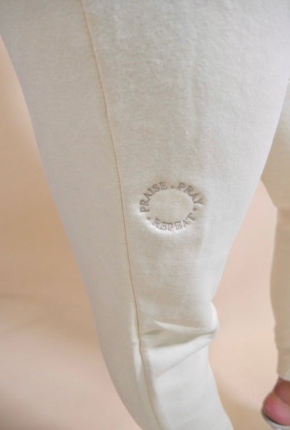 Praise Pray Repeat - Hoodie & Joggers Set - Beige